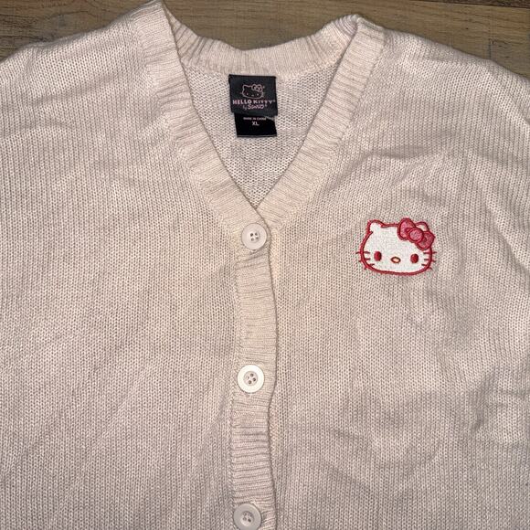 Hello Kitty Sanrio Strawberry Milk Cardigan Sweater Pink XLarge Hot Topic - Picture 2 of 5